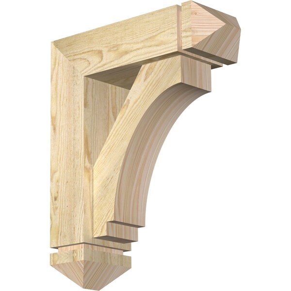 Ekena Millwork Imperial Arts and Crafts Rough Sawn Bracket w/ Offset Brace, Douglas Fir, 6"W x 18"D x 22"H BKT0604X18X22IMP03RDF - main